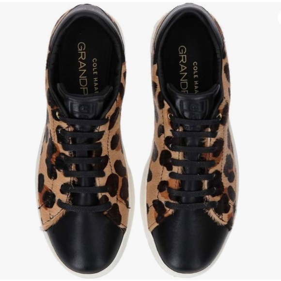 Cole Haan GrandPro tennis sneaker Lace Up Low-Top Leopard Cheetah Animal Print 8 - Picture 6 of 16